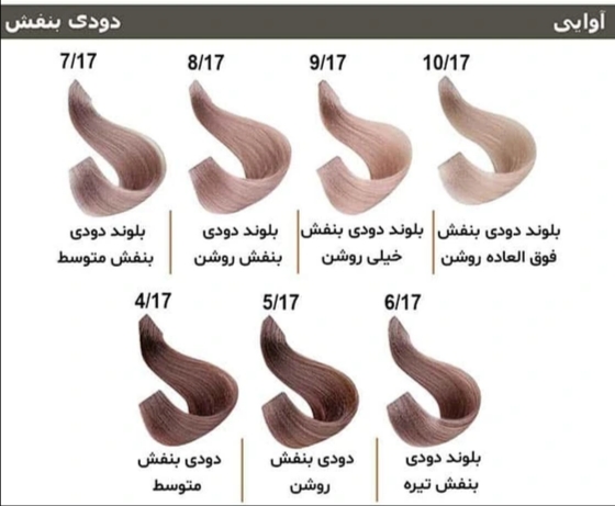 رنگ مو آوایی سری دودی بنفش(یاسی)