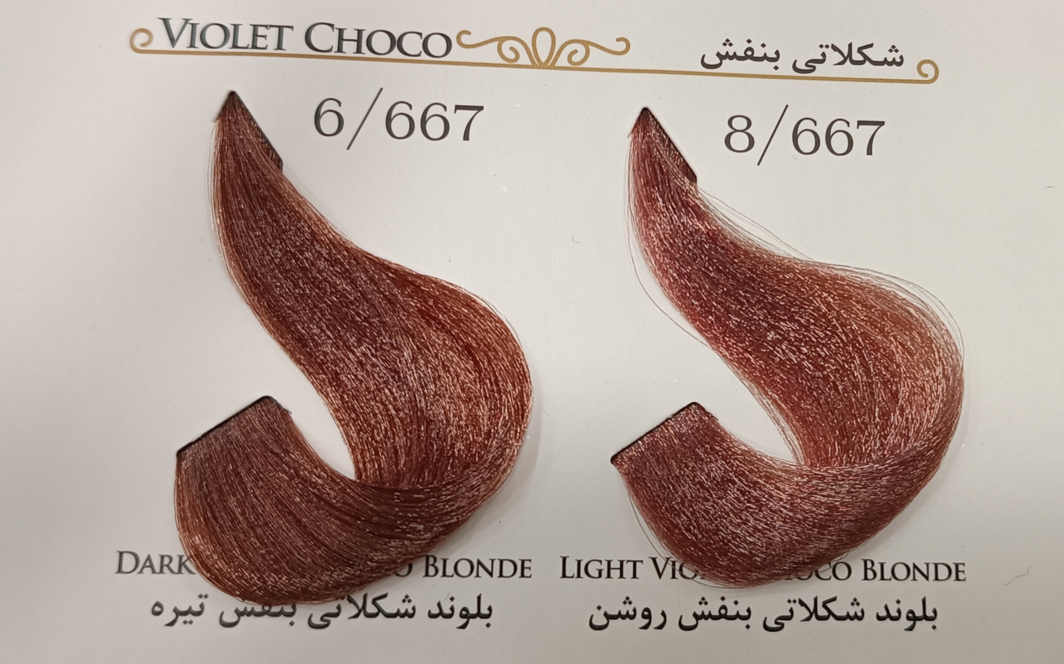 رنگ مو اوایی سری شکلاتی بنفش